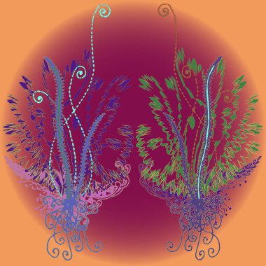 Yeni tasarım çalışmaları için el yapımı doodle ile soyut desen.