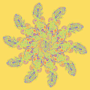 Stil zentangle yeni simetrik mandala sanat doodle ile esinlenerek.. 