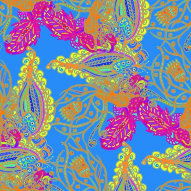 Çizgi film handdrawn el yapımı ve dikiş karalamalar seamless modeli. 