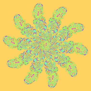 Stil zentangle yeni simetrik mandala sanat doodle ile esinlenerek.. 