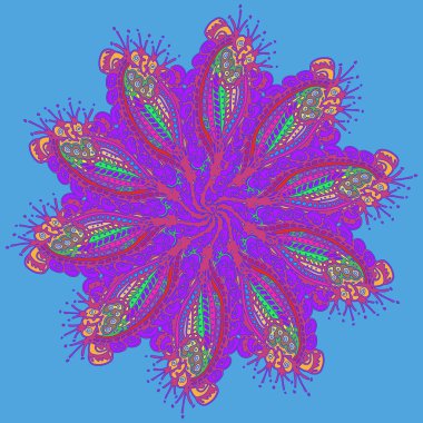 Stil zentangle yeni simetrik mandala sanat doodle ile esinlenerek.. 