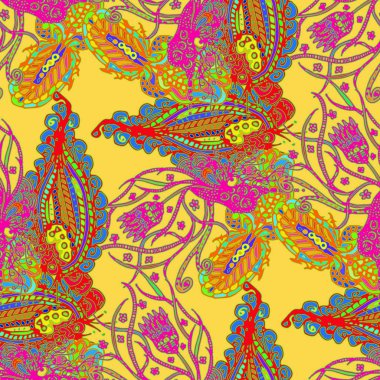 Çizgi film handdrawn el yapımı ve dikiş karalamalar seamless modeli. 