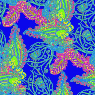 Çizgi film handdrawn el yapımı ve dikiş karalamalar seamless modeli. 