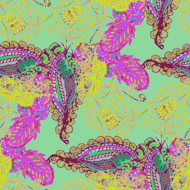 Çizgi film handdrawn el yapımı ve dikiş karalamalar seamless modeli. 