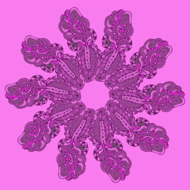 Stil zentangle yeni simetrik mandala sanat doodle ile esinlenerek.. 