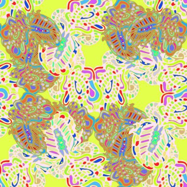 Çizgi film handdrawn el yapımı ve dikiş karalamalar seamless modeli. 