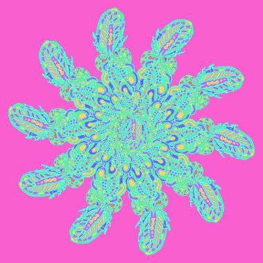 Stil zentangle yeni simetrik mandala sanat doodle ile esinlenerek.. 