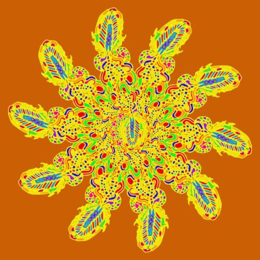 Stil zentangle yeni simetrik mandala sanat doodle ile esinlenerek.. 