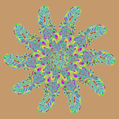 Stil zentangle yeni simetrik mandala sanat doodle ile esinlenerek.. 