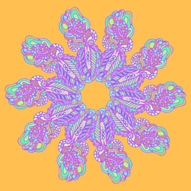 Stil zentangle yeni simetrik mandala sanat doodle ile esinlenerek.. 