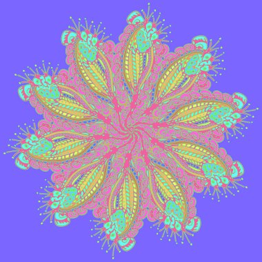 Stil zentangle yeni simetrik mandala sanat doodle ile esinlenerek.. 