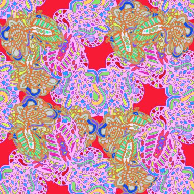 Çizgi film handdrawn el yapımı ve dikiş karalamalar seamless modeli. 