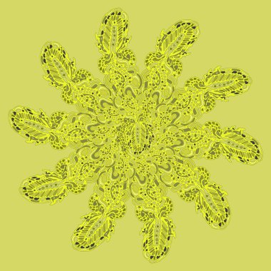 Stil zentangle yeni simetrik mandala sanat doodle ile esinlenerek.. 