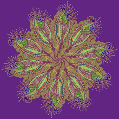 Stil zentangle yeni simetrik mandala sanat doodle ile esinlenerek.. 