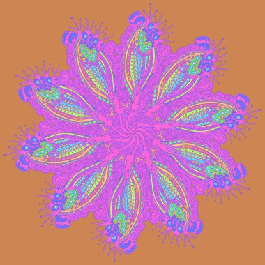 Stil zentangle yeni simetrik mandala sanat doodle ile esinlenerek.. 