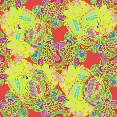 Çizgi film handdrawn el yapımı ve dikiş karalamalar seamless modeli. 