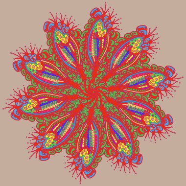 Stil zentangle yeni simetrik mandala sanat doodle ile esinlenerek.. 