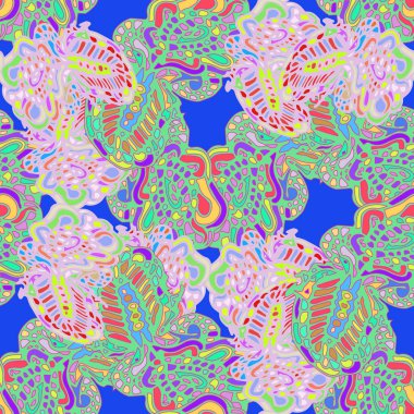 Çizgi film handdrawn el yapımı ve dikiş karalamalar seamless modeli. 