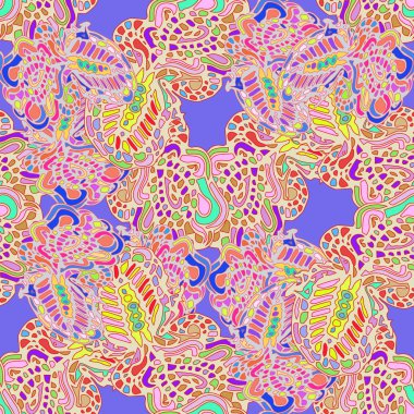 Çizgi film handdrawn el yapımı ve dikiş karalamalar seamless modeli. 