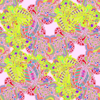 Çizgi film handdrawn el yapımı ve dikiş karalamalar seamless modeli. 