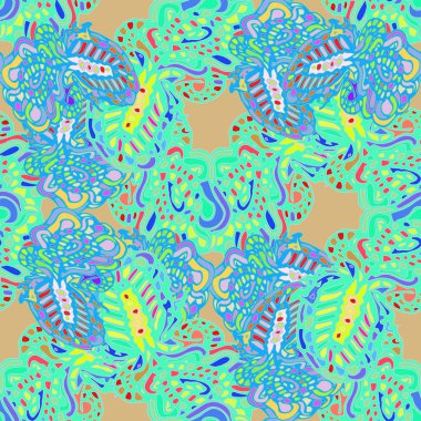 Çizgi film handdrawn el yapımı ve dikiş karalamalar seamless modeli. 