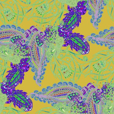 Çizgi film handdrawn el yapımı ve dikiş karalamalar seamless modeli. 