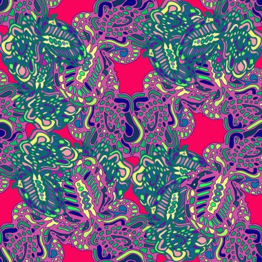 Çizgi film handdrawn el yapımı ve dikiş karalamalar seamless modeli. 