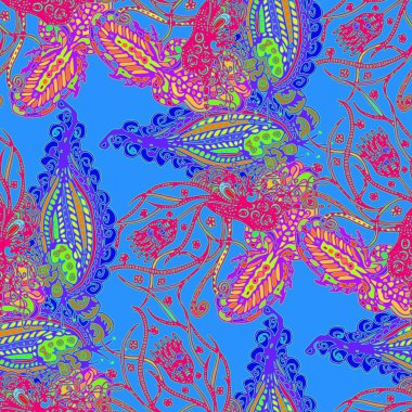 Çizgi film handdrawn el yapımı ve dikiş karalamalar seamless modeli. 