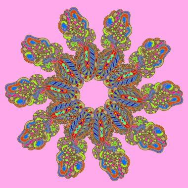 Stil zentangle yeni simetrik mandala sanat doodle ile esinlenerek.. 