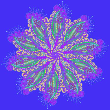 Stil zentangle yeni simetrik mandala sanat doodle ile esinlenerek.. 