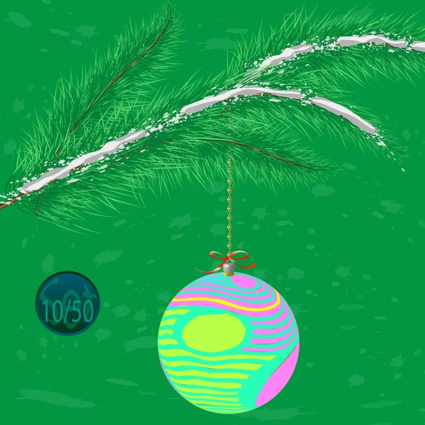 Kerstboom Bauble Decoratie Met Ornament Vectorillustratie — Stockvector