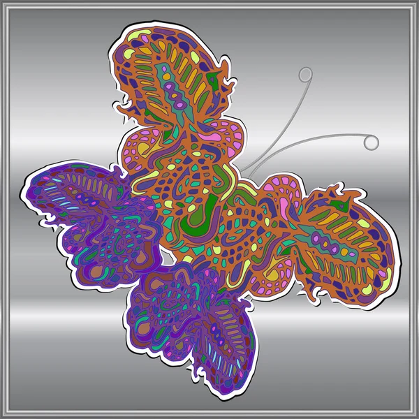 Motýl Doodle Nový Design Zentangle Inspiroval Umění — Stockový vektor