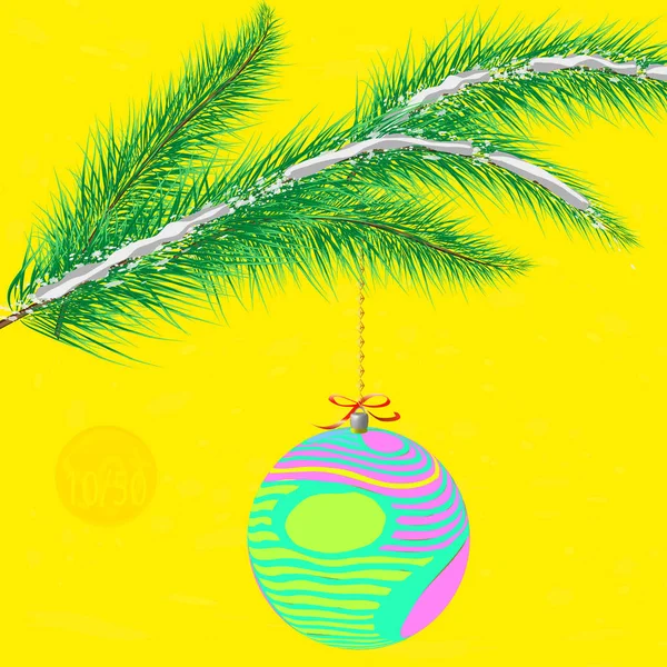 Árbol Navidad Adorno Bauble Con Adorno Ilustración Vectorial — Archivo Imágenes Vectoriales