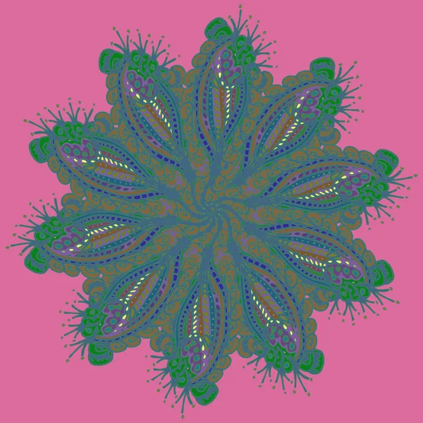 Stil zentangle yeni simetrik mandala doodle ile sanat esin kaynağı oldu. Duvar kağıdı, desen dolgularını, web sayfaları, yüzey dokuları için dekoratif nesne-ebilmek var olmak kullanılmış.