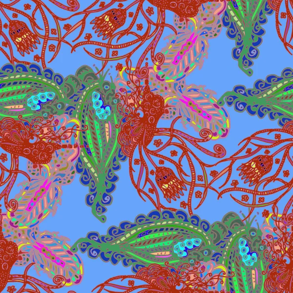 Çizgi film handdrawn el yapımı ve dikiş karalamalar seamless modeli. 