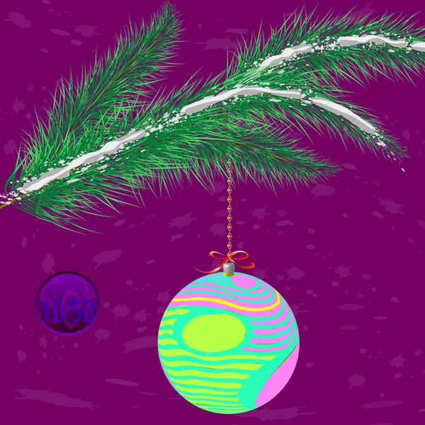 Árbol Navidad Adorno Bauble Con Adorno Ilustración Vectorial — Archivo Imágenes Vectoriales