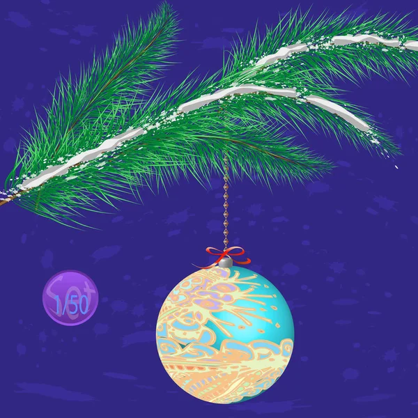 Árbol Navidad Adorno Bauble Con Adorno Ilustración Vectorial — Archivo Imágenes Vectoriales