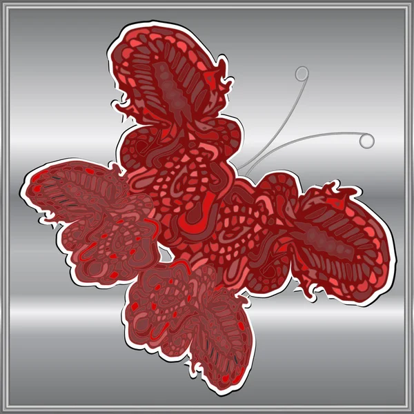 Πεταλούδα Doodle Νέο Σχεδιασμό Zentangle Ενέπνευσαν Τέχνης — Διανυσματικό Αρχείο