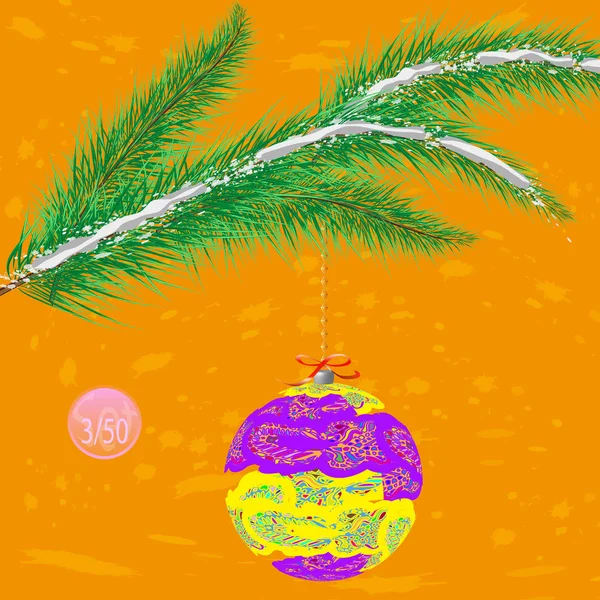 Christbaumkugelschmuck Mit Ornament Vektorillustration — Stockvektor