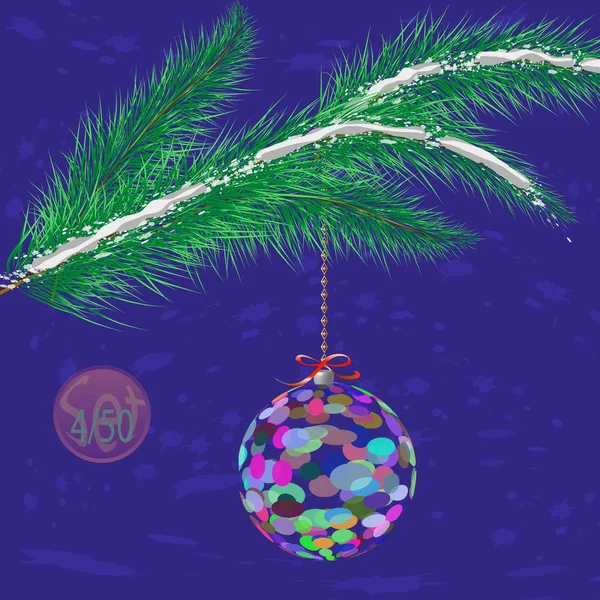 Multicolor Christmas Tree Bauble Decoration Ornament — Stock Vector