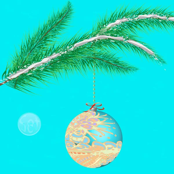 Árbol Navidad Multicolor Bauble Decoración Con Adorno — Vector de stock