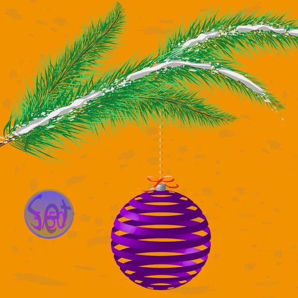 Multicolor Kerstboom Bauble Decoratie Met Ornament — Stockvector