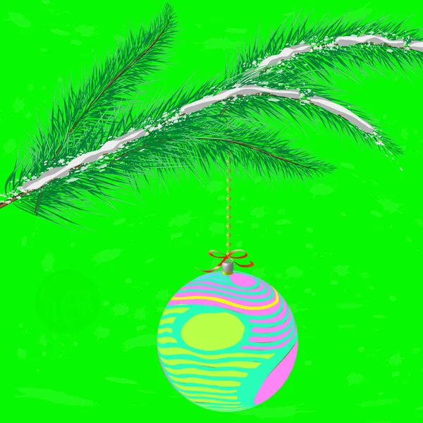 Decoração Bauble Árvore Natal Multicolor Com Ornamento — Vetor de Stock