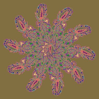 Stil zentangle yeni simetrik mandala sanat doodle ile esinlenerek.. 