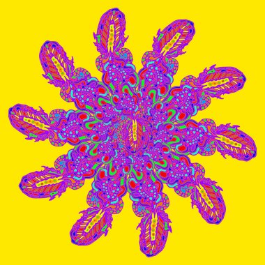 Stil zentangle yeni simetrik mandala sanat doodle ile esinlenerek.. 