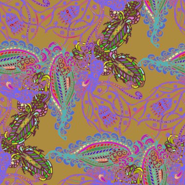 Çizgi film handdrawn el yapımı ve dikiş karalamalar seamless modeli. 