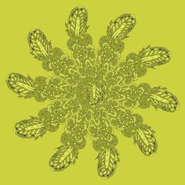 Stil zentangle yeni simetrik mandala sanat doodle ile esinlenerek.. 