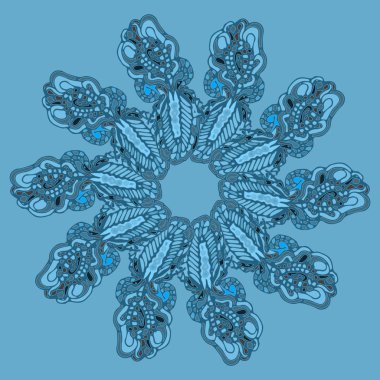 Stil zentangle yeni simetrik mandala sanat doodle ile esinlenerek.. 