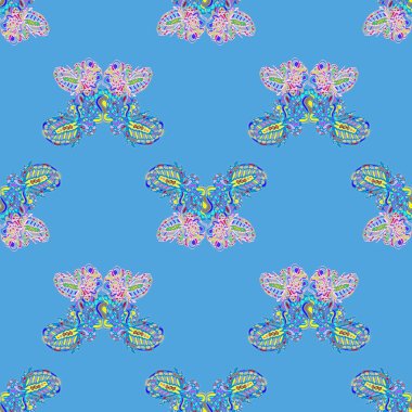 Kelebek doodle seamless modeli zentangle sanat yeni zemin için ilham verdi..
