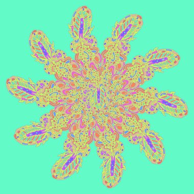 Stil zentangle yeni simetrik mandala sanat doodle ile esinlenerek.. 